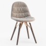 Bontempi Casa Mood Upholstered Chair Wood Legs