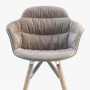 Bontempi Casa Mood Upholstered Chair Wood Legs With Arms