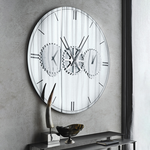 Cattelan Italia Times Mirrored Clock, Large Mirror Wall Clock The Range