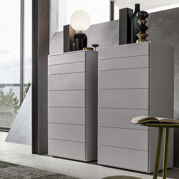 Bevelled Tall Chest Of Drawers