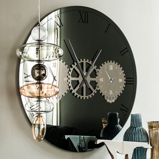 Cattelan Italia Times Mirrored Clock Cattelan Italia Times Mirrored Clock