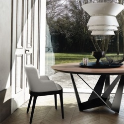 Cattelan Italia Magda Chair Wood Legs With Arms